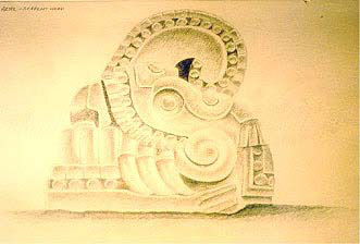 Aztec serpent head